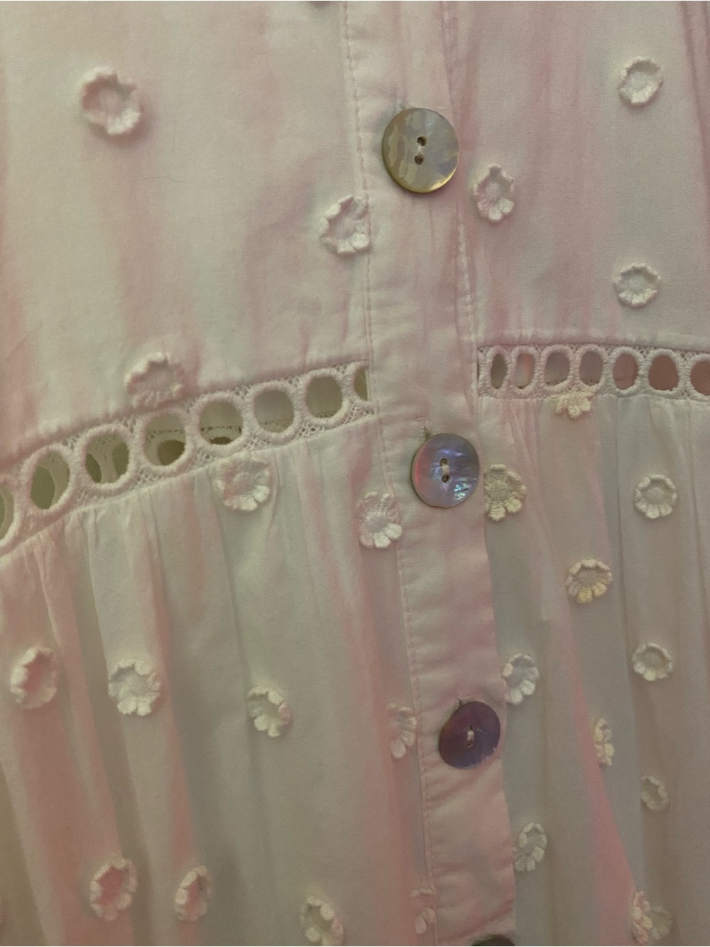 Farm Rio “Harmonia” White Eyelet Daisy Midi Dress - Sz Small or Medium - Picture 9 of 10